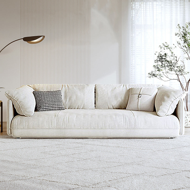 Scandinavian 31"H Beige Couch Upholstered Sofa with Pillow Top Arm 75"L x 39"W x 31"H Memory Foam Clearhalo 'furn' 'furn_sofas' 'Furniture' 'furniture_sofas' 'Living Room Furniture' 'Sofa' 'sofas' 4933703