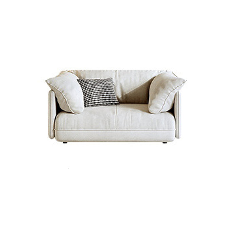 Scandinavian 31"H Beige Couch Upholstered Sofa with Pillow Top Arm 47"L x 39"W x 31"H Latex Clearhalo 'furn' 'furn_sofas' 'Furniture' 'furniture_sofas' 'Living Room Furniture' 'Sofa' 'sofas' 4933709