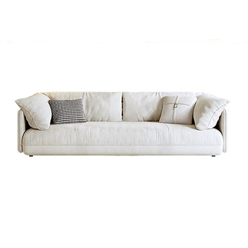 Scandinavian 31"H Beige Couch Upholstered Sofa with Pillow Top Arm 75"L x 39"W x 31"H Latex Clearhalo 'furn' 'furn_sofas' 'Furniture' 'furniture_sofas' 'Living Room Furniture' 'Sofa' 'sofas' 4933710