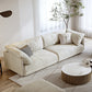 Scandinavian 31"H Beige Couch Upholstered Sofa with Pillow Top Arm 98"L x 39"W x 31"H Clearhalo 'furn' 'furn_sofas' 'Furniture' 'furniture_sofas' 'Living Room Furniture' 'Sofa' 'sofas' 4933712