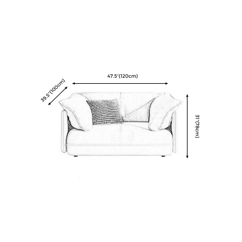 Scandinavian 31"H Beige Couch Upholstered Sofa with Pillow Top Arm Clearhalo 'furn' 'furn_sofas' 'Furniture' 'furniture_sofas' 'Living Room Furniture' 'Sofa' 'sofas' 4933713