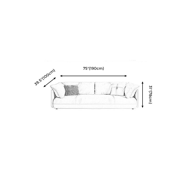 Scandinavian 31"H Beige Couch Upholstered Sofa with Pillow Top Arm Clearhalo 'furn' 'furn_sofas' 'Furniture' 'furniture_sofas' 'Living Room Furniture' 'Sofa' 'sofas' 4933714