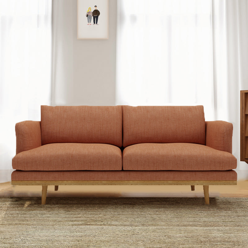 Living Room Cotton 2-seater Sofa Square Arm Standard Seating Orange Latex Clearhalo 'furn' 'furn_sofas' 'Furniture' 'furniture_sofas' 'Living Room Furniture' 'Sofa' 'sofas' 4933723
