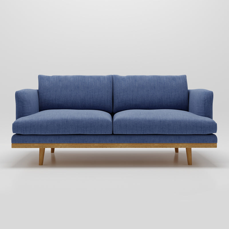Living Room Cotton 2-seater Sofa Square Arm Standard Seating Blue Sponge Clearhalo 'furn' 'furn_sofas' 'Furniture' 'furniture_sofas' 'Living Room Furniture' 'Sofa' 'sofas' 4933726