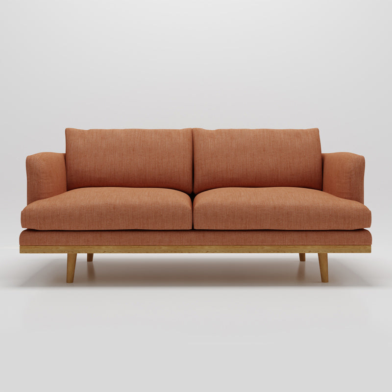Living Room Cotton 2-seater Sofa Square Arm Standard Seating Orange Sponge Clearhalo 'furn' 'furn_sofas' 'Furniture' 'furniture_sofas' 'Living Room Furniture' 'Sofa' 'sofas' 4933727