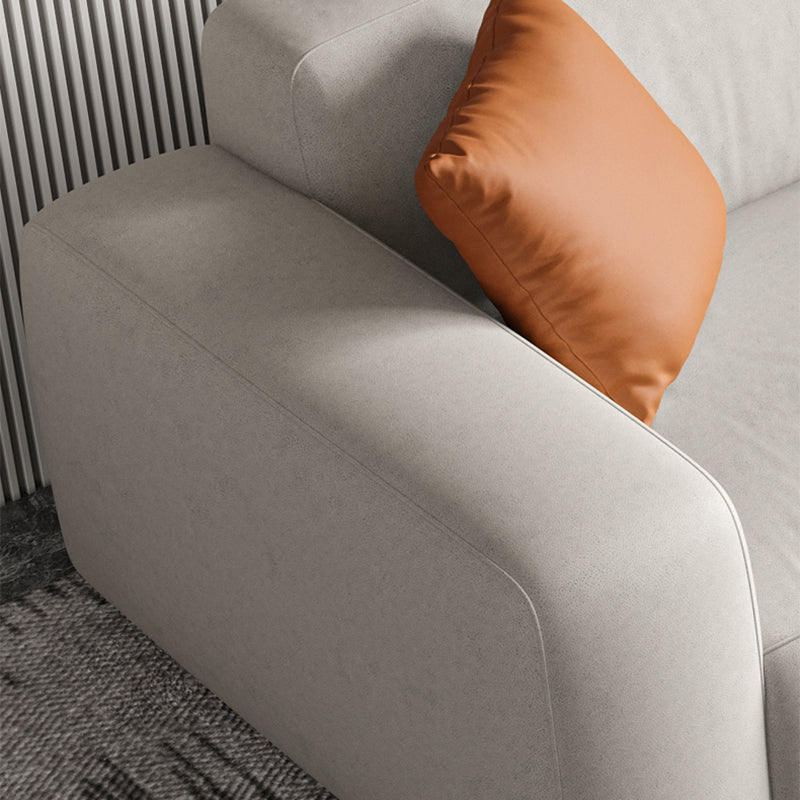 Stain-Resistant Faux Leather Standard Sofa Living Room Square Arm Settee Clearhalo 'furn' 'furn_sofas' 'Furniture' 'furniture_sofas' 'Living Room Furniture' 'Sofa' 'sofas' 4933740