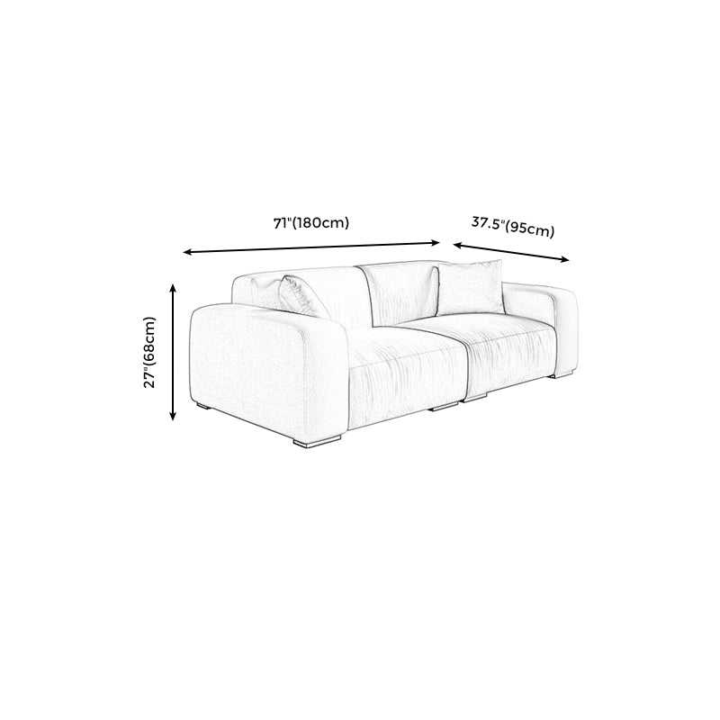 Stain-Resistant Faux Leather Standard Sofa Living Room Square Arm Settee Clearhalo 'furn' 'furn_sofas' 'Furniture' 'furniture_sofas' 'Living Room Furniture' 'Sofa' 'sofas' 4933744