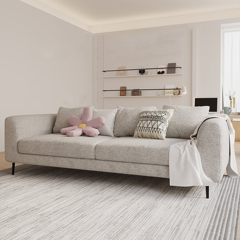 Modern Cotton Square Arm Sofa Pillow Back Settee for Living Room 87"L x 37.5"W x 33.5"H Latex Clearhalo 'furn' 'furn_sofas' 'Furniture' 'furniture_sofas' 'Living Room Furniture' 'Sofa' 'sofas' 4933747