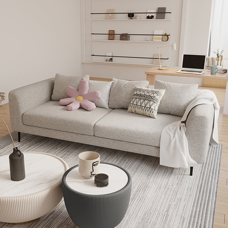 Modern Cotton Square Arm Sofa Pillow Back Settee for Living Room Clearhalo 'furn' 'furn_sofas' 'Furniture' 'furniture_sofas' 'Living Room Furniture' 'Sofa' 'sofas' 4933748