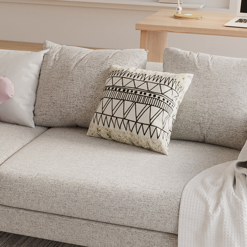 Modern Cotton Square Arm Sofa Pillow Back Settee for Living Room Clearhalo 'furn' 'furn_sofas' 'Furniture' 'furniture_sofas' 'Living Room Furniture' 'Sofa' 'sofas' 4933755