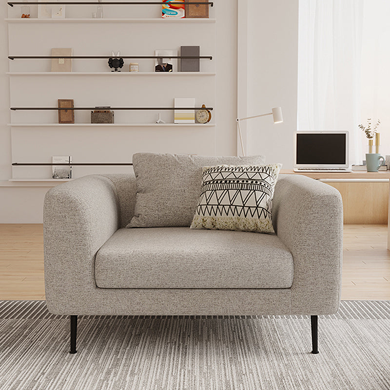 Modern Cotton Square Arm Sofa Pillow Back Settee for Living Room 43"L x 37"W x 33.5"H Latex Clearhalo 'furn' 'furn_sofas' 'Furniture' 'furniture_sofas' 'Living Room Furniture' 'Sofa' 'sofas' 4933756