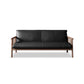 Farmhouse Square Arm Sofa Tight Back Settee with Walnut/Natural Legs Black Walnut Clearhalo 'Furniture' 'furniture_sofas' 'Living Room Furniture' 'Sofa' 'sofas' 4933769