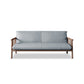 Farmhouse Square Arm Sofa Tight Back Settee with Walnut/Natural Legs Green Walnut Clearhalo 'Furniture' 'furniture_sofas' 'Living Room Furniture' 'Sofa' 'sofas' 4933771