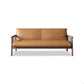 Farmhouse Square Arm Sofa Tight Back Settee with Walnut/Natural Legs Clearhalo 'Furniture' 'furniture_sofas' 'Living Room Furniture' 'Sofa' 'sofas' 4933776