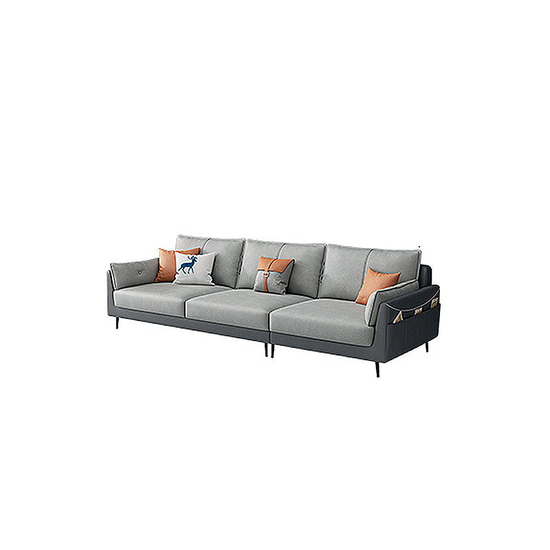 Stain-Resistant Faux Leather Sofa 3-seater Pillow Top Arm Seating with Storage Clearhalo 'furn' 'furn_sofas' 'Furniture' 'furniture_sofas' 'Living Room Furniture' 'Sofa' 'sofas' 4933785
