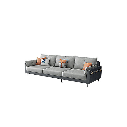 Stain-Resistant Faux Leather Sofa 3-seater Pillow Top Arm Seating with Storage Clearhalo 'furn' 'furn_sofas' 'Furniture' 'furniture_sofas' 'Living Room Furniture' 'Sofa' 'sofas' 4933785