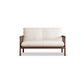Linen Beige Upholstered Sofa Square Arm Settee with Wooden Legs for Apartment 47''L x29"W x 30"H Walnut Clearhalo 'furn' 'furn_sofas' 'Furniture' 'furniture_sofas' 'Living Room Furniture' 'Sofa' 'sofas' 4933792