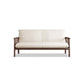 Linen Beige Upholstered Sofa Square Arm Settee with Wooden Legs for Apartment 59.1"L x 28.7"W x 30.3"H Walnut Clearhalo 'furn' 'furn_sofas' 'Furniture' 'furniture_sofas' 'Living Room Furniture' 'Sofa' 'sofas' 4933796