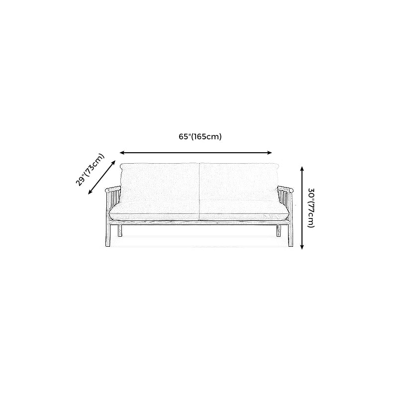 Linen Beige Upholstered Sofa Square Arm Settee with Wooden Legs for Apartment Clearhalo 'furn' 'furn_sofas' 'Furniture' 'furniture_sofas' 'Living Room Furniture' 'Sofa' 'sofas' 4933808