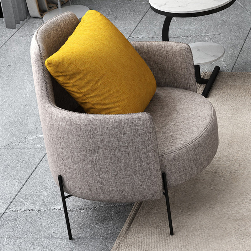 Contemporary Square Arm Standard Cotton Blend/Faux Leather Settee with Pillows 28"L x 29.5"W x 31"H Cotton Blend Gray Clearhalo 'furn' 'furn_sofas' 'Furniture' 'furniture_sofas' 'Living Room Furniture' 'Sofa' 'sofas' 4933809