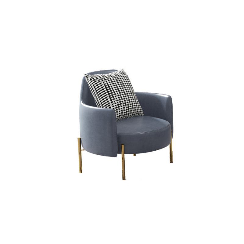 Contemporary Square Arm Standard Cotton Blend/Faux Leather Settee with Pillows 28"L x 29.5"W x 31"H Faux Leather Gray Clearhalo 'furn' 'furn_sofas' 'Furniture' 'furniture_sofas' 'Living Room Furniture' 'Sofa' 'sofas' 4933819