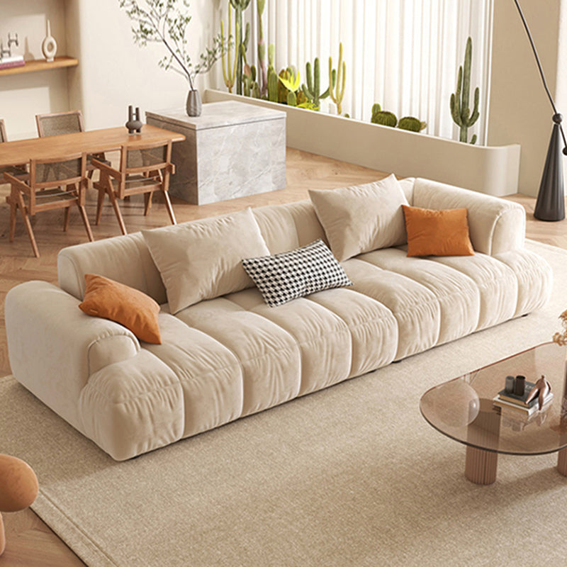 Nordic Stain-Resistant White Couch Recessed Arm Sofa with Tight Back Clearhalo 'furn' 'furn_sofas' 'Furniture' 'furniture_sofas' 'Living Room Furniture' 'Sofa' 'sofas' 4933853