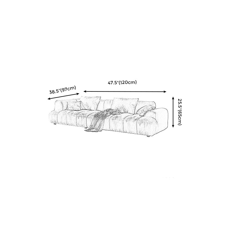 Nordic Stain-Resistant White Couch Recessed Arm Sofa with Tight Back Clearhalo 'furn' 'furn_sofas' 'Furniture' 'furniture_sofas' 'Living Room Furniture' 'Sofa' 'sofas' 4933857