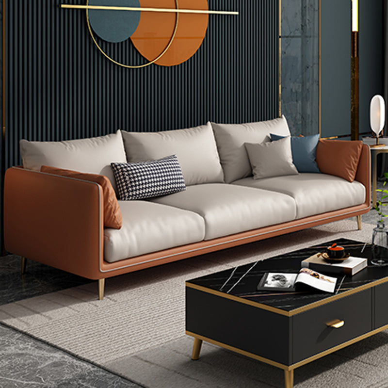 Stain-Resistant Living Room Sofa Pillow Top Arm Standard Settee 83"L x 33"W x 33.5"H Nappa Sponge Clearhalo 'furn' 'furn_sofas' 'Furniture' 'furniture_sofas' 'Living Room Furniture' 'Sofa' 'sofas' 4933861