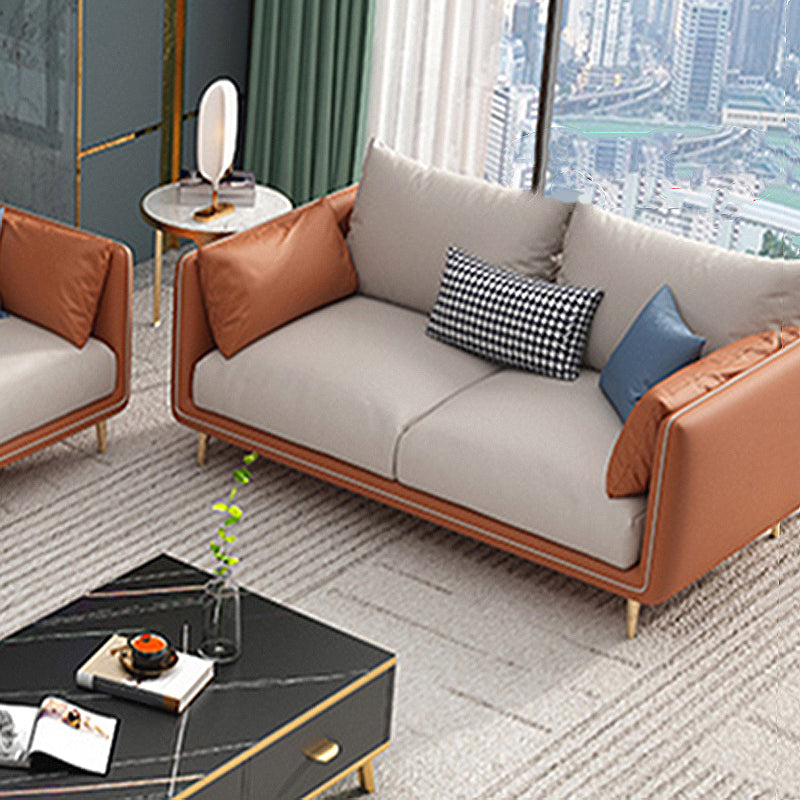 Stain-Resistant Living Room Sofa Pillow Top Arm Standard Settee 71"L x 33"W x 33.5"H Faux Leather Clearhalo 'furn' 'furn_sofas' 'Furniture' 'furniture_sofas' 'Living Room Furniture' 'Sofa' 'sofas' 4933865