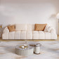 Contemporary Beige Round Arm Standard Sofa Tight Back Suede Couch with Pillows 106"L x 39"W x 25"H Sponge Clearhalo 'furn' 'furn_sofas' 'Furniture' 'furniture_sofas' 'Living Room Furniture' 'Sofa' 'sofas' 4933878