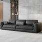 Contemporary Square Arm Couch Black Stain-Resistant Standard Sofa 106"L x 33"W x 32"H Genuine Leather Clearhalo 'furn' 'furn_sofas' 'Furniture' 'furniture_sofas' 'Living Room Furniture' 'Sofa' 'sofas' 4933900