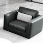 Contemporary Square Arm Couch Black Stain-Resistant Standard Sofa 37"L x 33"W x 32"H Genuine Leather Clearhalo 'furn' 'furn_sofas' 'Furniture' 'furniture_sofas' 'Living Room Furniture' 'Sofa' 'sofas' 4933903