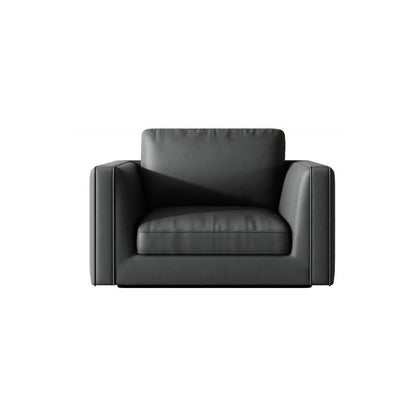 Contemporary Square Arm Couch Black Stain-Resistant Standard Sofa 37"L x 33"W x 32"H Faux Leather Clearhalo 'furn' 'furn_sofas' 'Furniture' 'furniture_sofas' 'Living Room Furniture' 'Sofa' 'sofas' 4933905