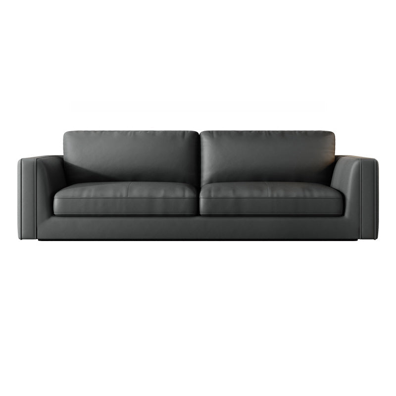 Contemporary Square Arm Couch Black Stain-Resistant Standard Sofa Clearhalo 'furn' 'furn_sofas' 'Furniture' 'furniture_sofas' 'Living Room Furniture' 'Sofa' 'sofas' 4933907