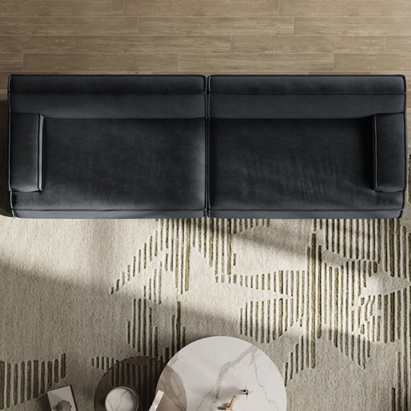 Living Room Square Arm Standard Sofa Dark Gray Cushion Back Couch Clearhalo 'furn' 'furn_sofas' 'Furniture' 'furniture_sofas' 'Living Room Furniture' 'Sofa' 'sofas' 4933914