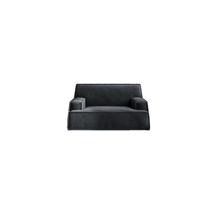 Living Room Square Arm Standard Sofa Dark Gray Cushion Back Couch 47"L x 42"W x 27.5"H Clearhalo 'furn' 'furn_sofas' 'Furniture' 'furniture_sofas' 'Living Room Furniture' 'Sofa' 'sofas' 4933919
