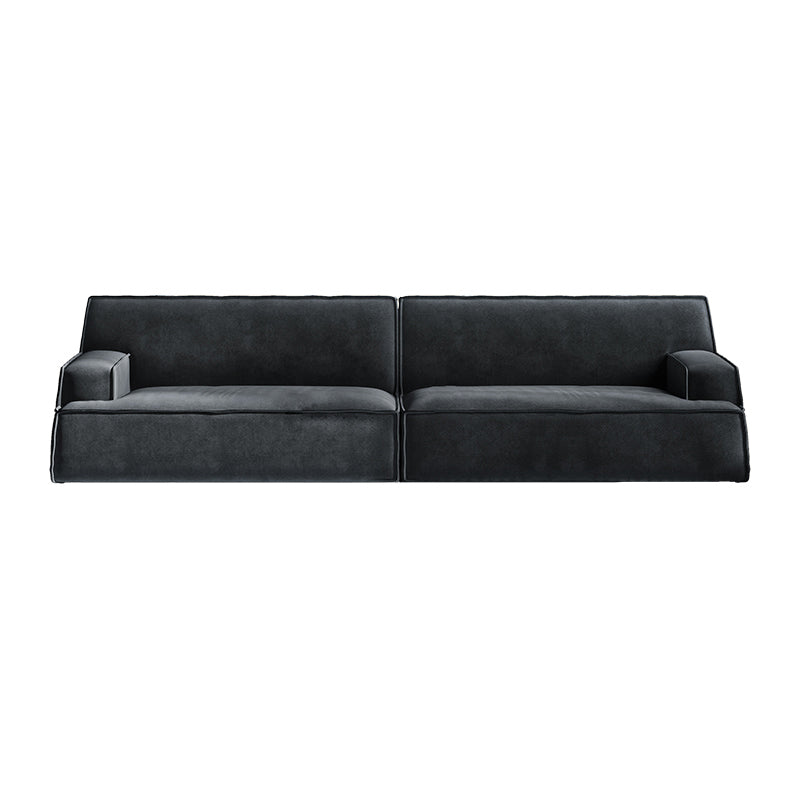 Living Room Square Arm Standard Sofa Dark Gray Cushion Back Couch Clearhalo 'furn' 'furn_sofas' 'Furniture' 'furniture_sofas' 'Living Room Furniture' 'Sofa' 'sofas' 4933920