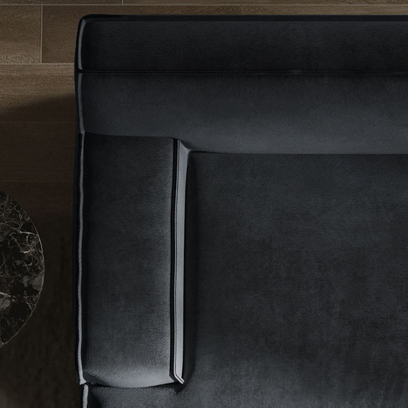 Living Room Square Arm Standard Sofa Dark Gray Cushion Back Couch Clearhalo 'furn' 'furn_sofas' 'Furniture' 'furniture_sofas' 'Living Room Furniture' 'Sofa' 'sofas' 4933921