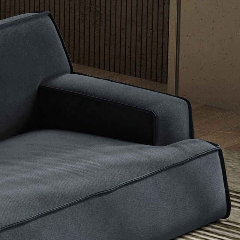 Living Room Square Arm Standard Sofa Dark Gray Cushion Back Couch Clearhalo 'furn' 'furn_sofas' 'Furniture' 'furniture_sofas' 'Living Room Furniture' 'Sofa' 'sofas' 4933923