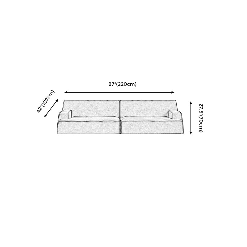 Living Room Square Arm Standard Sofa Dark Gray Cushion Back Couch Clearhalo 'furn' 'furn_sofas' 'Furniture' 'furniture_sofas' 'Living Room Furniture' 'Sofa' 'sofas' 4933927