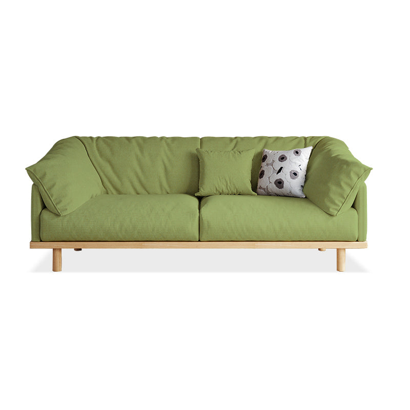 Living Room Cotton Couch Pillow Top Arm Sofa with Solid Wood Legs Green Clearhalo 'furn' 'furn_sofas' 'Furniture' 'furniture_sofas' 'Living Room Furniture' 'Sofa' 'sofas' 4933933