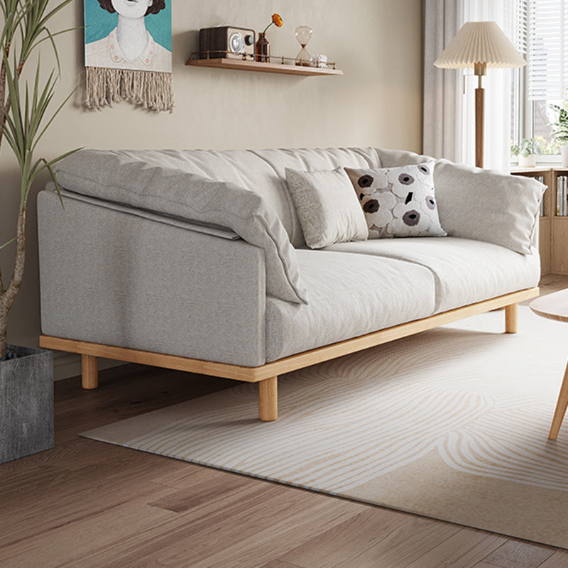 Living Room Cotton Couch Pillow Top Arm Sofa with Solid Wood Legs Clearhalo 'furn' 'furn_sofas' 'Furniture' 'furniture_sofas' 'Living Room Furniture' 'Sofa' 'sofas' 4933935