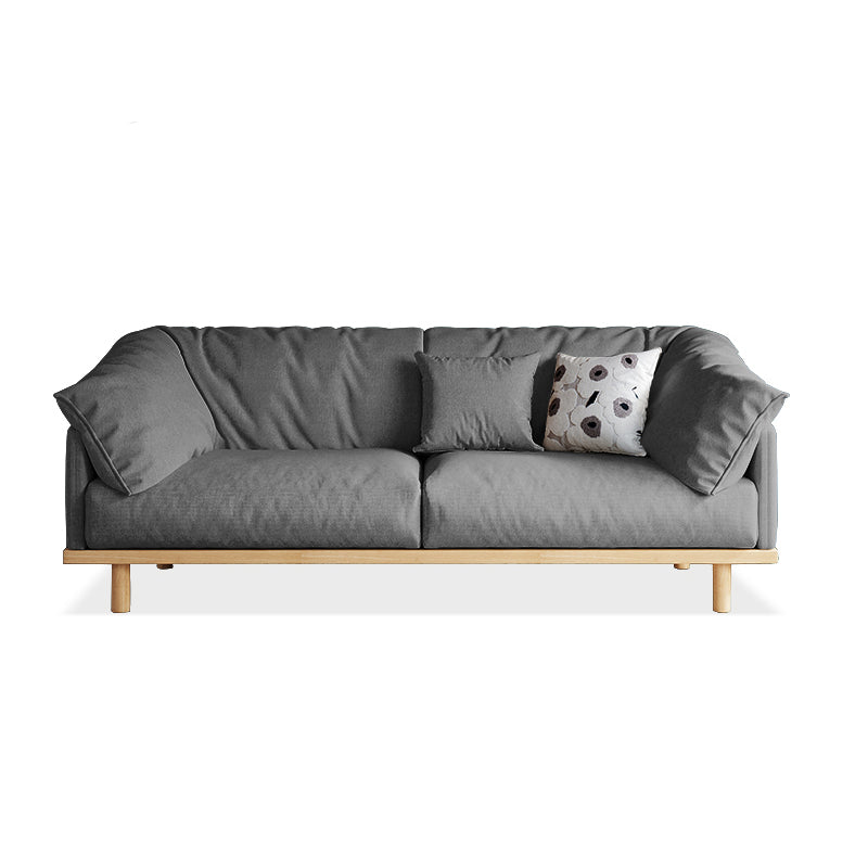 Living Room Cotton Couch Pillow Top Arm Sofa with Solid Wood Legs Dark Gray Clearhalo 'furn' 'furn_sofas' 'Furniture' 'furniture_sofas' 'Living Room Furniture' 'Sofa' 'sofas' 4933936