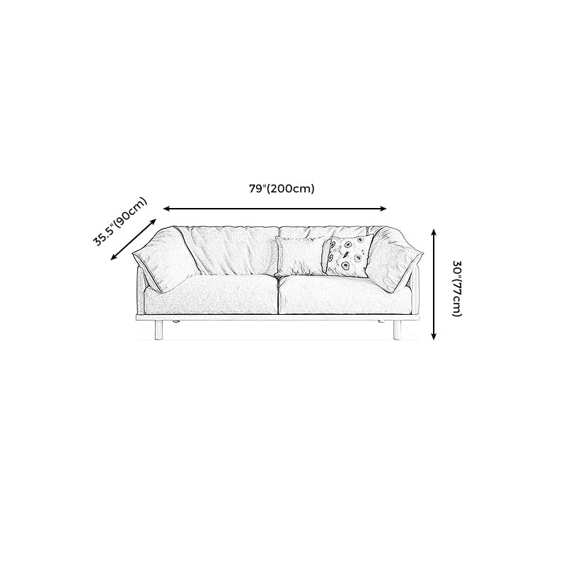 Living Room Cotton Couch Pillow Top Arm Sofa with Solid Wood Legs Clearhalo 'furn' 'furn_sofas' 'Furniture' 'furniture_sofas' 'Living Room Furniture' 'Sofa' 'sofas' 4933943