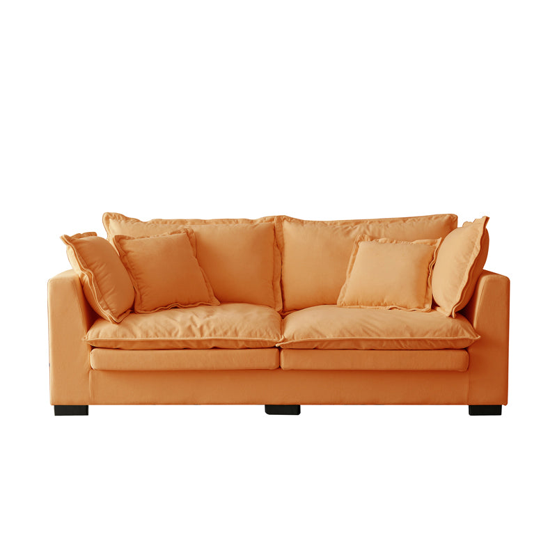 Nordic Cotton 2-seater Standard Sofa Square Arm Loveseat for Apartment Orange Latex Clearhalo 'furn' 'furn_sofas' 'Furniture' 'furniture_sofas' 'Living Room Furniture' 'Sofa' 'sofas' 4933946