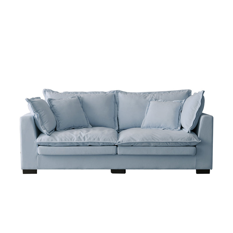 Nordic Cotton 2-seater Standard Sofa Square Arm Loveseat for Apartment Blue Clearhalo 'furn' 'furn_sofas' 'Furniture' 'furniture_sofas' 'Living Room Furniture' 'Sofa' 'sofas' 4933955
