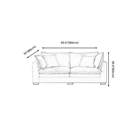 Nordic Cotton 2-seater Standard Sofa Square Arm Loveseat for Apartment Clearhalo 'furn' 'furn_sofas' 'Furniture' 'furniture_sofas' 'Living Room Furniture' 'Sofa' 'sofas' 4933957