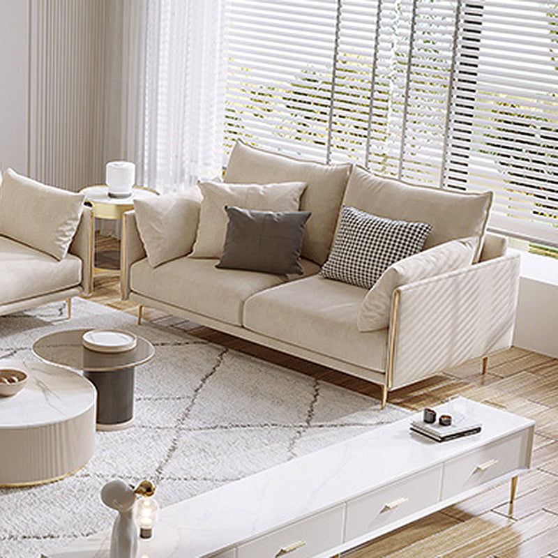 Living Room Velvet Settee Pillow Top Arm Standard Sofa with Cushion Back 71"L x 35"W x 37"H Latex Clearhalo 'furn' 'furn_sofas' 'Furniture' 'furniture_sofas' 'Living Room Furniture' 'Sofa' 'sofas' 4933959