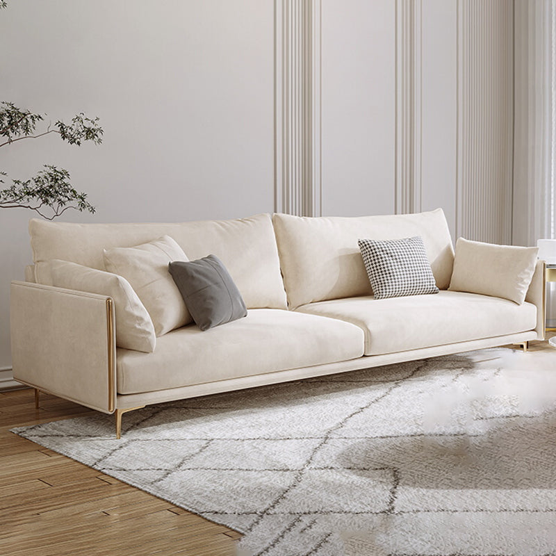 Living Room Velvet Settee Pillow Top Arm Standard Sofa with Cushion Back 83"L x 35"W x 37"H Sponge Clearhalo 'furn' 'furn_sofas' 'Furniture' 'furniture_sofas' 'Living Room Furniture' 'Sofa' 'sofas' 4933960