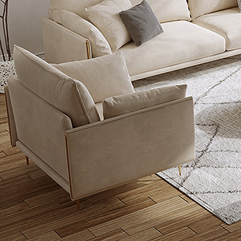 Living Room Velvet Settee Pillow Top Arm Standard Sofa with Cushion Back 43"L x 35"W x 37"H Sponge Clearhalo 'furn' 'furn_sofas' 'Furniture' 'furniture_sofas' 'Living Room Furniture' 'Sofa' 'sofas' 4933961